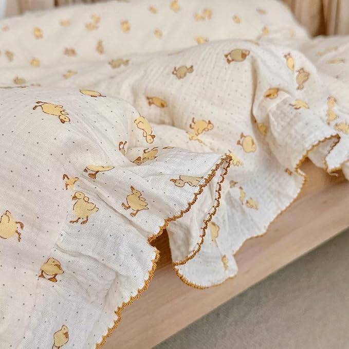 BuLuTu Duck Print Toddler Pillow Cases 20"x26", Cotton Muslin Boys Girls - Image 7