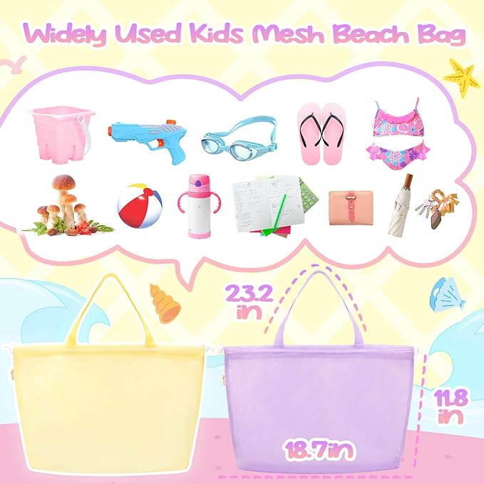 Tagitary Beach Toys Kids Beach Bag Tote - Image 4