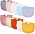 Baby Bibs Muslin Bibs for Baby Girl Boy for Drooling and Teething 10 Pack by DOSMINE