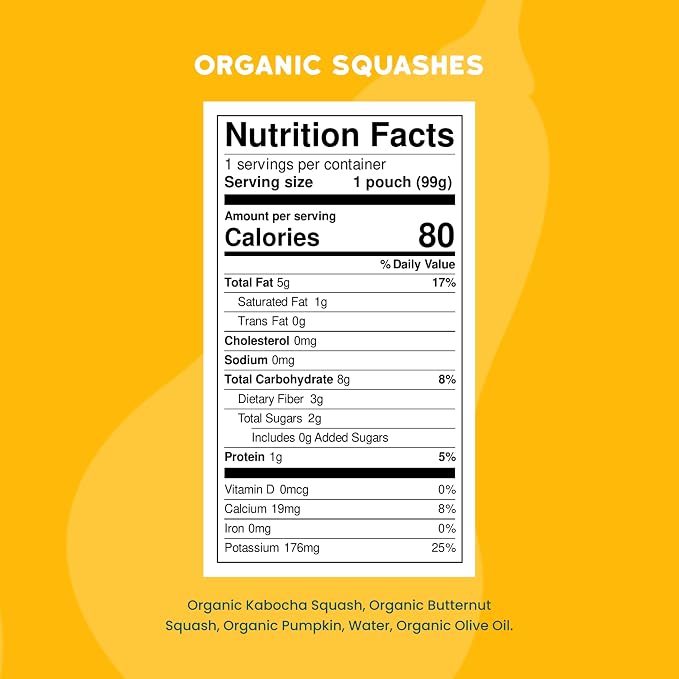 Serenity Kids 6+ Months Squash Veggie Baby Food Puree Pouches - Image 2