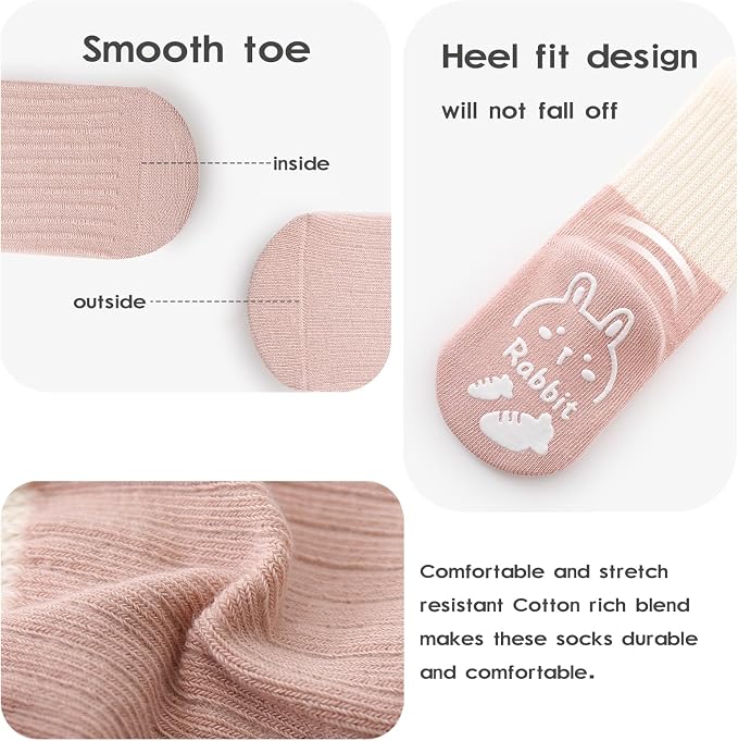 Zumou Toddler Knee High Socks Non Slip Anti Skid Baby Boy Girls Seamless Long - Image 6