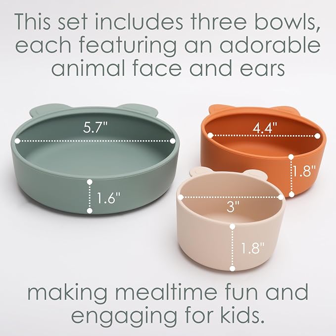 Ali+Oli Children's Stackable Snack Bowl Set BPA Free Food-Grade Silicone Bowls - Image 2