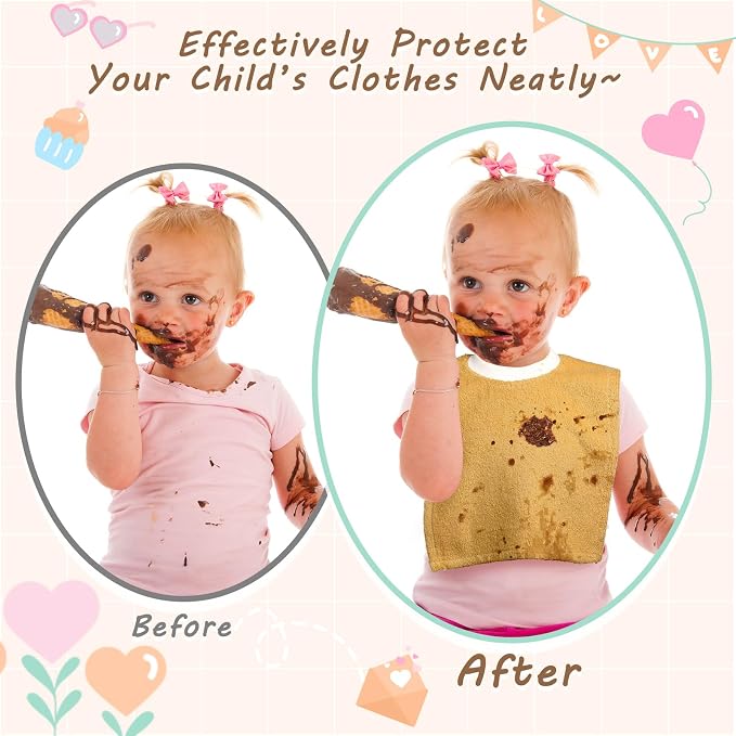 6 Pcs Pullover Baby Bibs Cotton Terry Toddler Absorbent Infant - Image 3