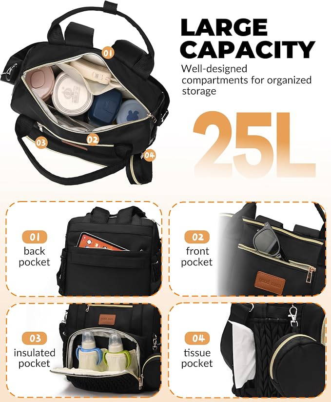 Backpack Diaper Bag, Stylish Waterproof Baby Diaper Bags - Image 3