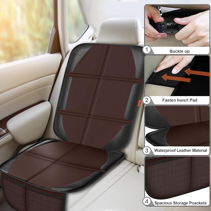 Car Seat Protector, 2 Pack Automotive Seat Protectors Baby Carseat Pad - Image 5