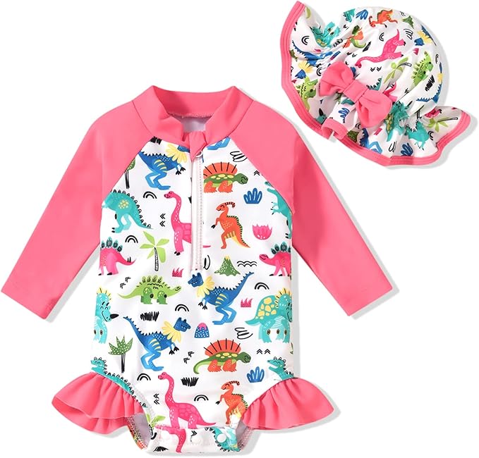 Aalizzwell Baby Girls Long Sleeve One Piece Swimsuit by Aalizzwell