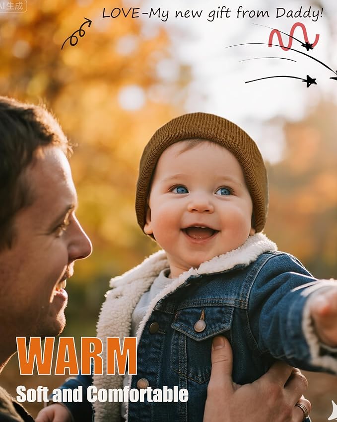 ROYBENS 100% Cotton Baby Beanie Cute Toddler Winter Hat Boys Girls Kids Soft - Image 4