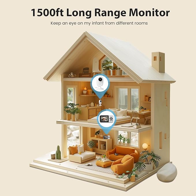 Dual Mode Baby Monitor, 1080p Video APP, 2.8'' IPS Screen, 10-Hour Streaming - Image 4