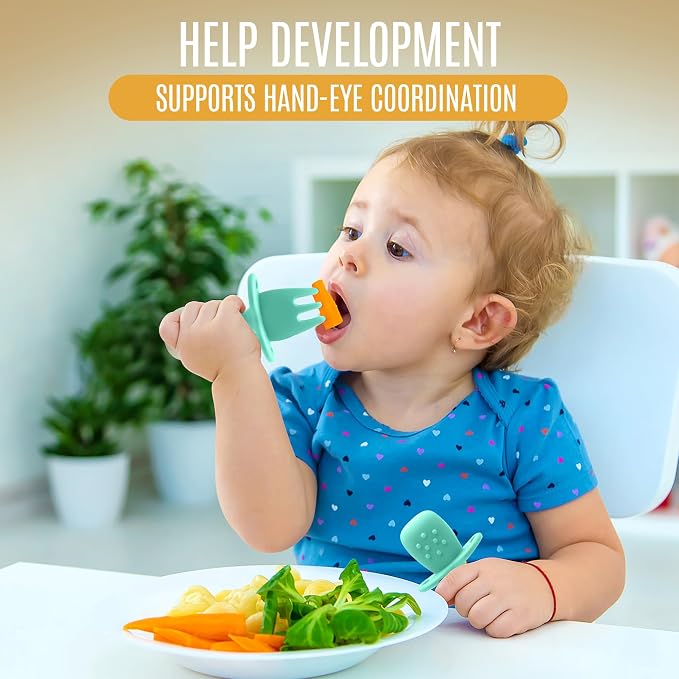 4pc Silicone Baby Spoons Self Feeding Baby Utensils 6-12 Months - Image 7