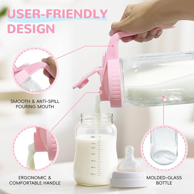 2 PACK Breast Milk Pitcher 32OZ Glass Breastmilk Pitcher - Image 4