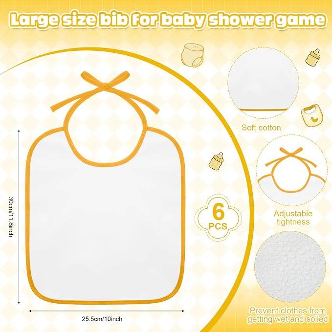 6 Sets Bottle Chug Baby Shower Games Juegos Para Plastic Baby Bottles Bibs Hat - Image 3