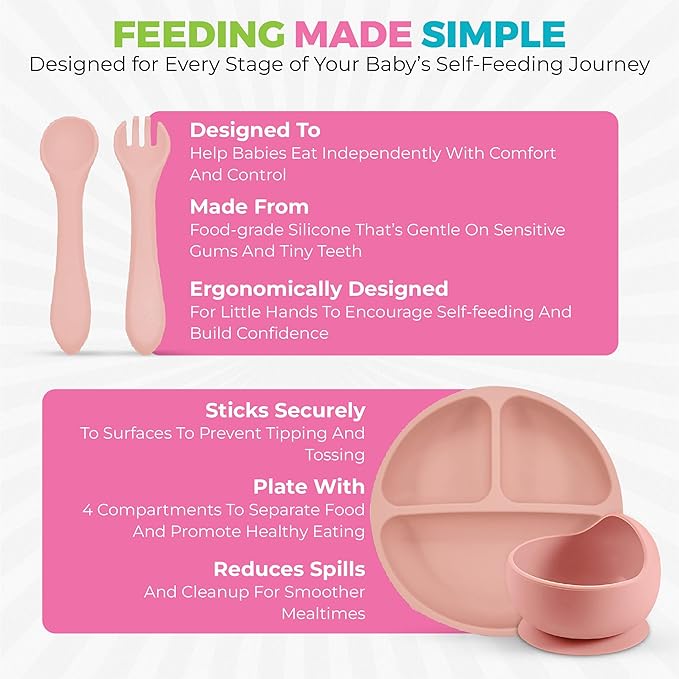 SiliFun 8-Piece Silicone Baby Feeding Set – Complete Infant Mealtime Kit - Image 6