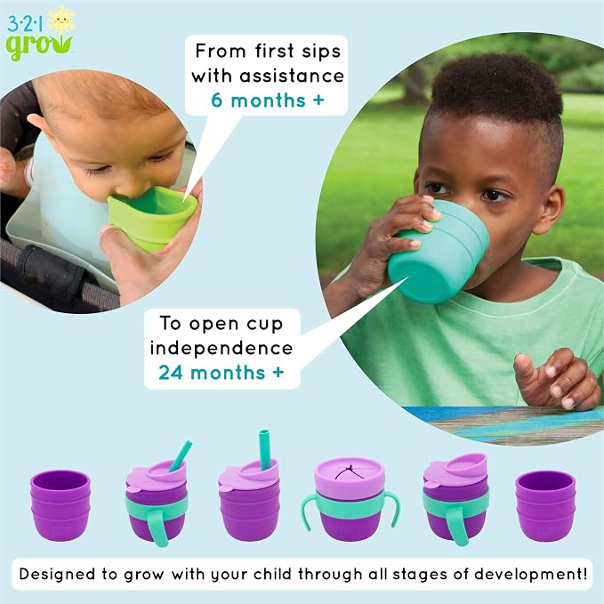Easy Learn Drink and Snack Set – Baby + Toddler Silicone Learning Cup & Snack - Image 3