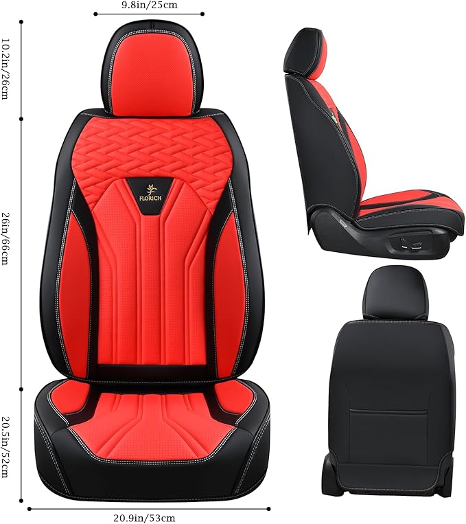 FLORICH Leather Seat Covers, Seat Covers Full Set, Car Seat Protectors 5 Seats - Image 3
