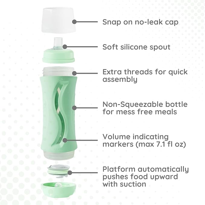 Subo Baby Food Bottle | No Mess Baby Toddler Self Feeder | Squeeze Free Design - Image 5