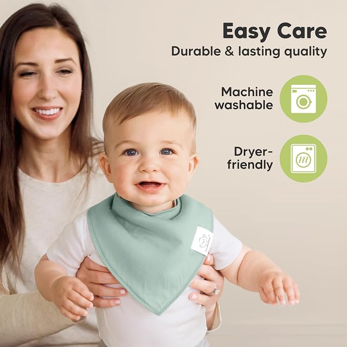 8-Pack Organic Baby Bandana Bibs - Image 7