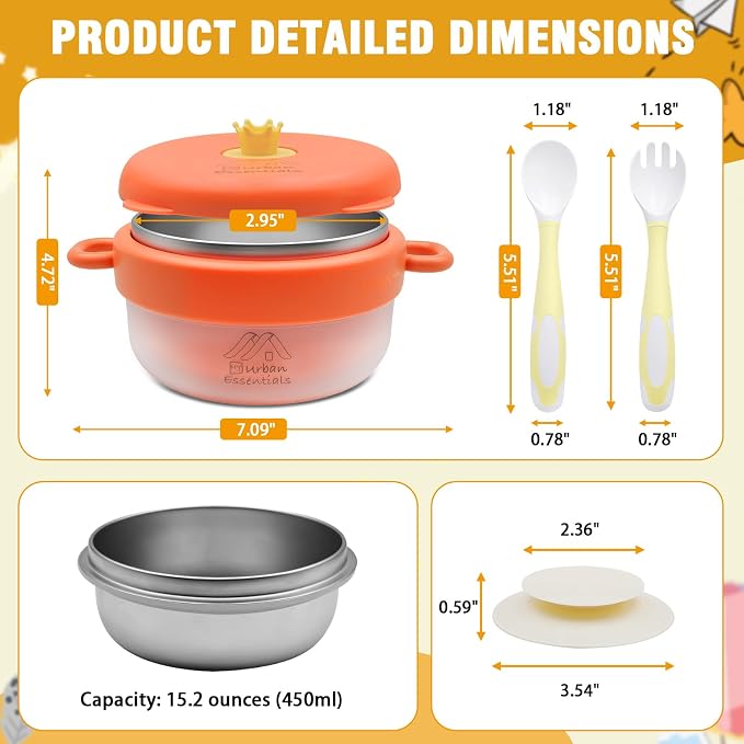 Baby Bowl with Suction, Premium Food Grade 304 Stainless Steel, Thermo-Color - Image 7