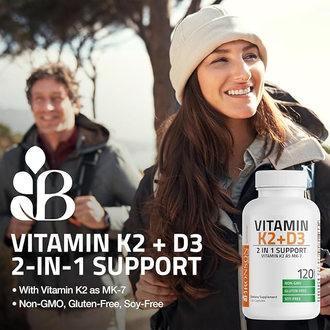 Bronson Vitamin K2 with D3 Supplement Non-GMO Formula 5000 IU Vitamin D3 & 90 - Image 3