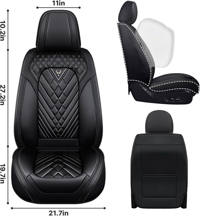 Car Seat Cover Full Set, Waterproof Leather Seat Cover, Front and Rear Auto - Image 3