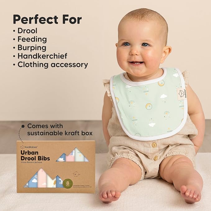 8-Pack Organic Baby Bibs for Boys, Girls - Image 7