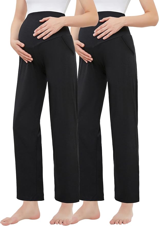 Women's Maternity Pants Casual Loose Wide/Straight Leg Comfy Palazzo Lounge - Image 3