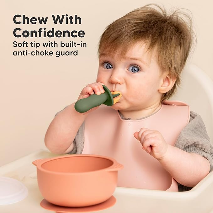 KeaBabies 4-Pack Silicone Baby Spoons and Forks Set - Image 4
