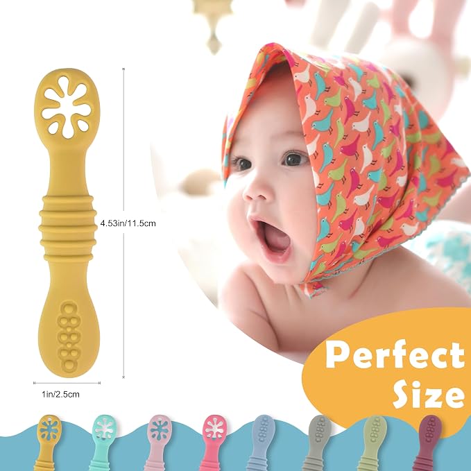 8 Pcs Baby Led Weaning Utensils, First Stage Silicone Baby Spoon, Cucharas para - Image 3