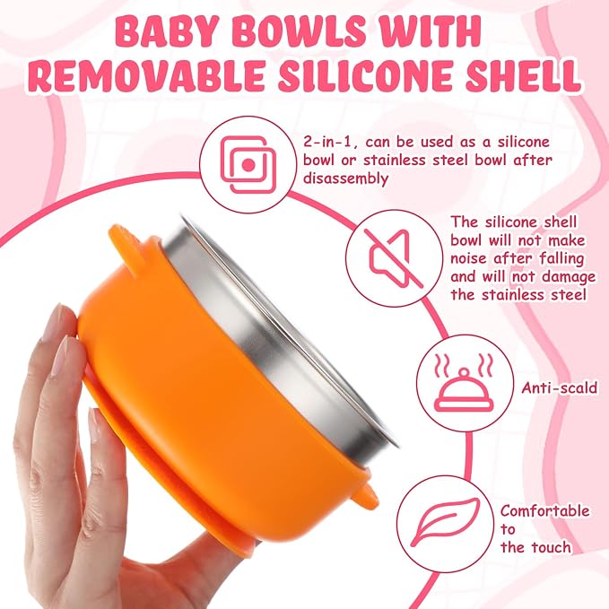 Nuogo 6 Pcs Stainless Steel Baby Bowls - Image 3