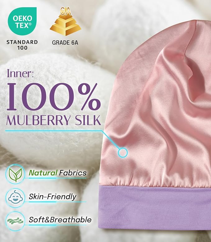 OLESILK Silk Baby Bonnet for 0-6 Months - Image 2
