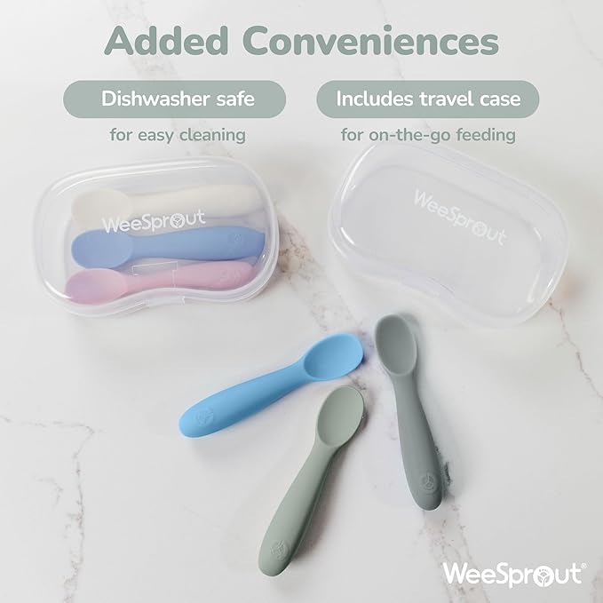 WeeSprout Baby Spoons for Self Feeding 6 Months +, Soft & Durable Silicone - Image 6