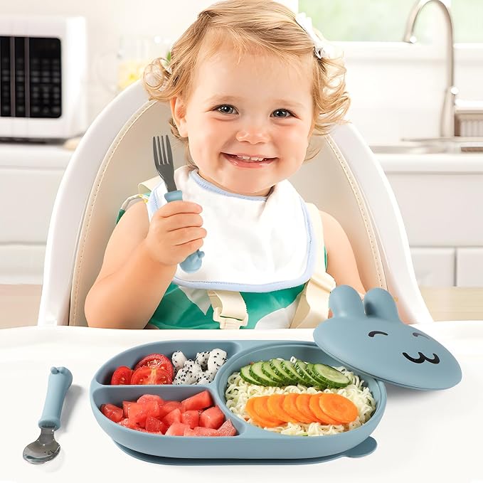 Silicone Baby Plate, Toddler plates, Self-feeding of infants after weaning - Image 5