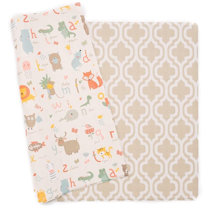 Baby Care Play Mat 73’’ x 49’’ Original One-Piece Reversible Rollable by Baby+Care+Play+Mat