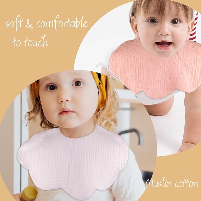Baby Bibs Muslin Bibs 8 Pack for Drooling and Teething for Unisex Girls Boys - Image 5