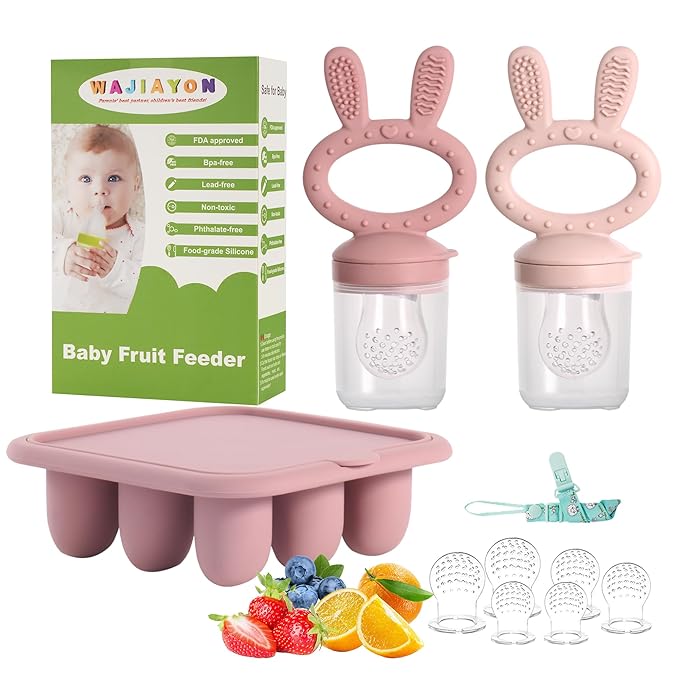 WAJIAYON Easter Bunny Baby Breastmilk Popsicle Molds & Baby Fruit Feeder by WAJIAYON