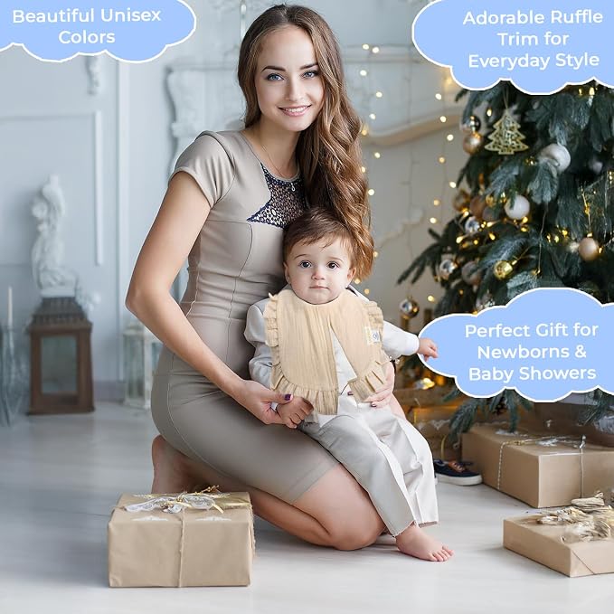 usakinon® 100% Organic Muslin Cotton Baby Bibs 2 Pack – Soft, Absorbent & Safe - Image 6