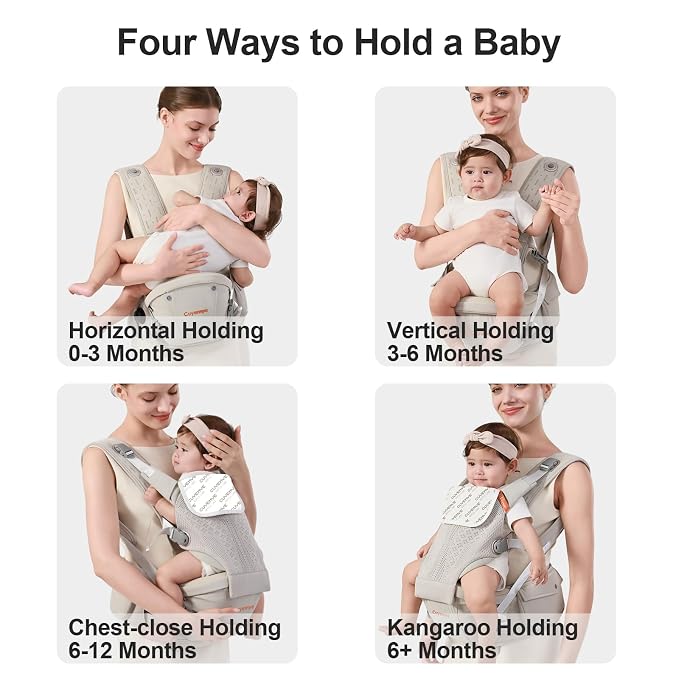Baby Carrier with Hip Seat, 2-in-1 Forward-Facing Carry - Image 5