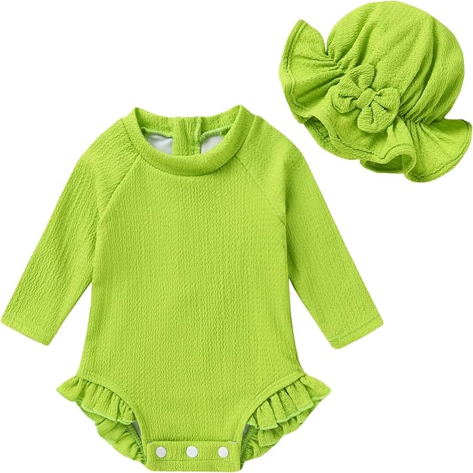 YOUNGER TREE Infant Baby Girls Swimsuit Long Sleeve Swimsuits One Piece by YOUNGERTREE