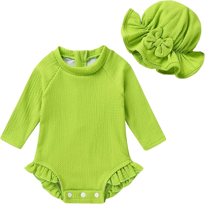YOUNGER TREE Infant Baby Girls Swimsuit Long Sleeve Swimsuits One Piece by YOUNGERTREE