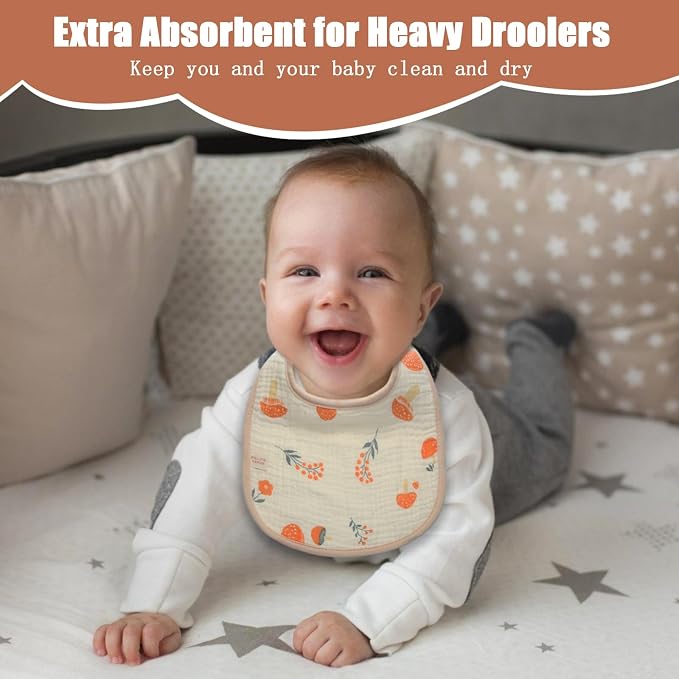 Muslin Baby Bibs, Pure cotton absorbent and breathable, suitable - Image 7