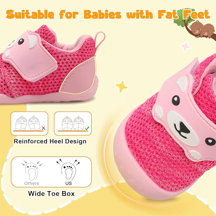 FEETCITY Baby Walking Shoes Wide Baby Shoes Boys Girls Infant Sneakers Crib - Image 2