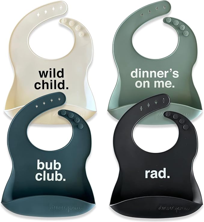 Denver James Silicone Feeding Bibs | Dishwasher Safe. Waterproof. Adjustable. by DenverJames