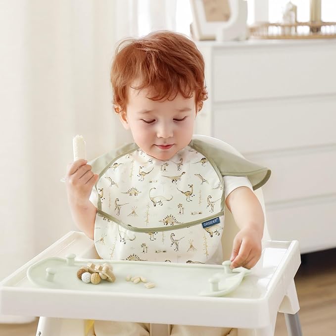 GRSSDER 3-pack Mess Proof Baby Feeding Bibs - Image 5