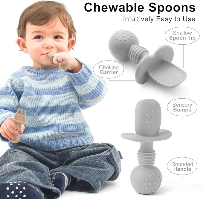 Silicone Baby Feeding Set, 2 Pack Divided Baby Plates - Image 3