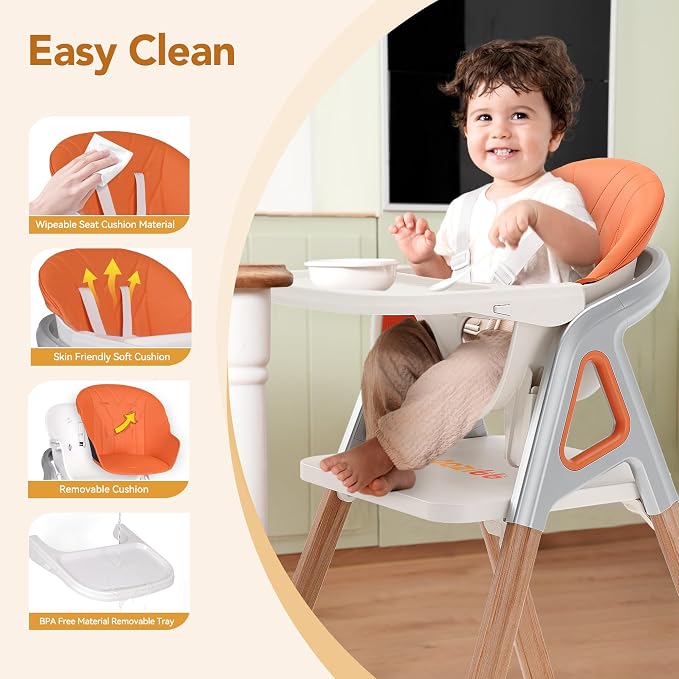 CoziBB Baby High Chair, 6 in 1 Convertible Growing Baby Highchairs - Image 5