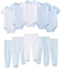 Baby Bodysuit and Pant Set 10-pcs Cotton Soft Newborn Boy Girl Clothes Outfits by Ruliby