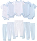 Baby Bodysuit and Pant Set 10-pcs Cotton Soft Newborn Boy Girl Clothes Outfits by Ruliby