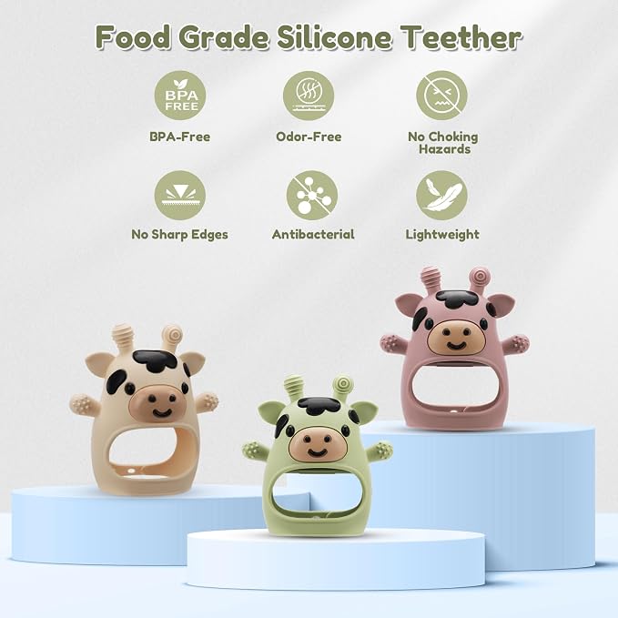 2 Pack Baby Teething Toys 0-6 6-12 Months, Adjustable Anti Dropping Wrist - Image 9
