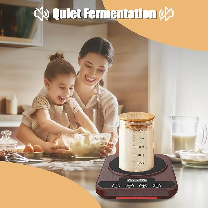 Sourdough Starter Warmer Mat, 12H Timer Warming Heating Pad, Precise 1°F - Image 5