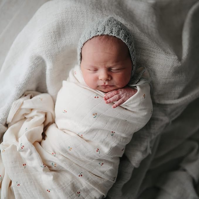 mushie Muslin Baby Swaddle Blanket | 100% Organic Cotton - Image 3
