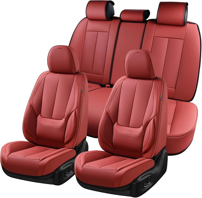 Coverado Car Seat Covers Full Set, Car Seat Protector Waterproof, Nappa Leather - Image 2